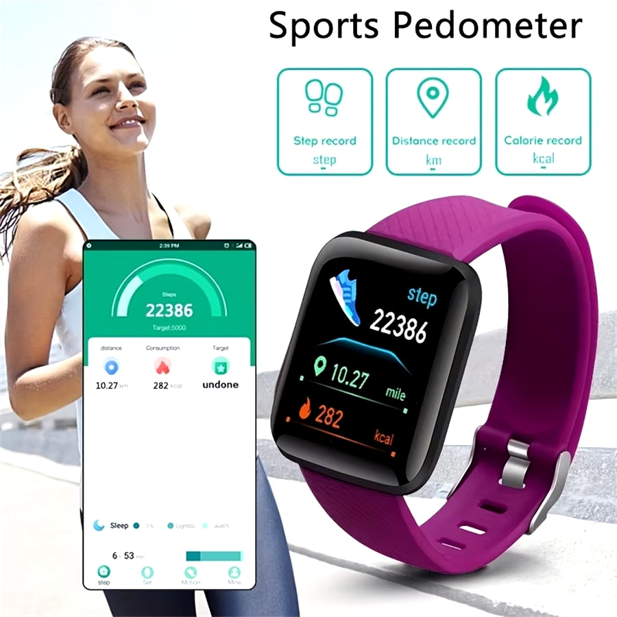 Smart Watch Sport Wristband Fitness Monitoring Track Heart Rate Call and Message Remind Men Smartwatch Woman 116 plus Clock D13