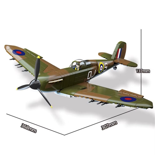 World War 2 WW2 Army Military Soldiers SWAT UK: Spitfire Fighter F MK. La Type Model Building Blocks Bricks Children'S Toys Gift