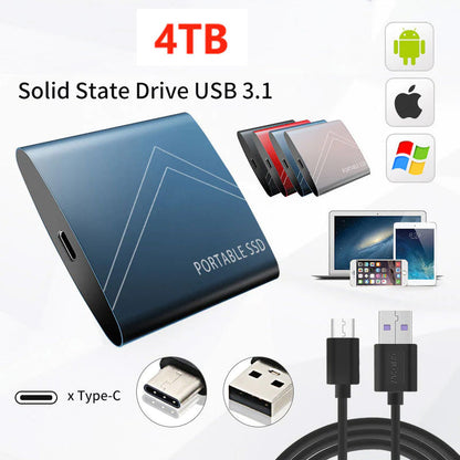 SSD External Hard Drive 16TB  30TB 2TB Storage Device Hard Drive Type-C USB 3.1 Mobile Hard Drives For Laptop Microcomputer Desktop