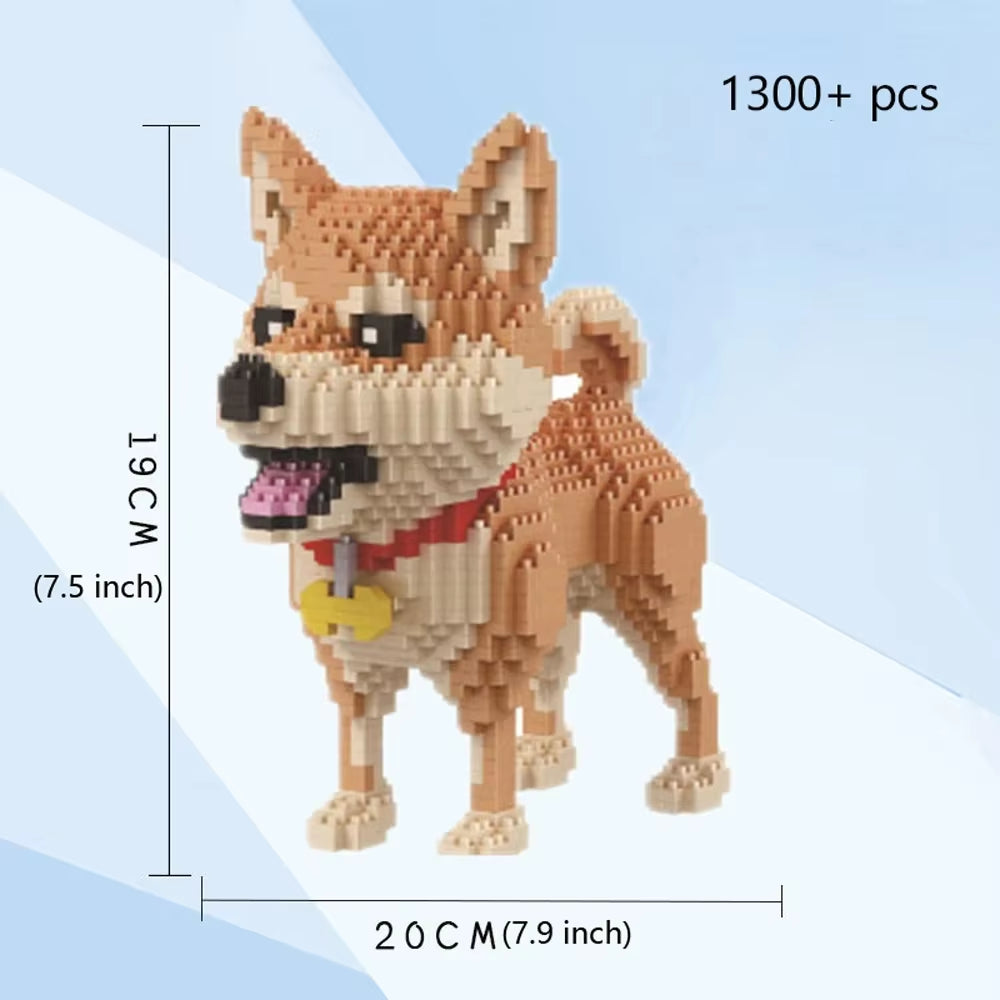 Yorkshire Terrier Dogs Model Micro Mini Building Blocks: Educational Recreation Toys for Pet Lover Gifts and Decor