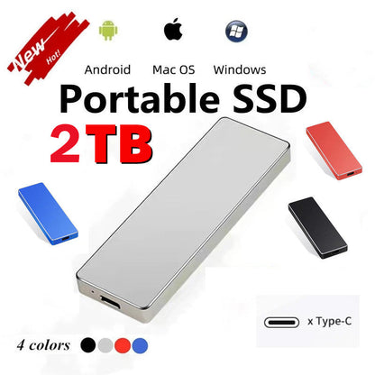 New Alloy Mini Slim SSD Hard Drive High Speed Mobile Solid State Drive 2TB 8TB 16TB Large Capacity Hard Disk External USB 3.1