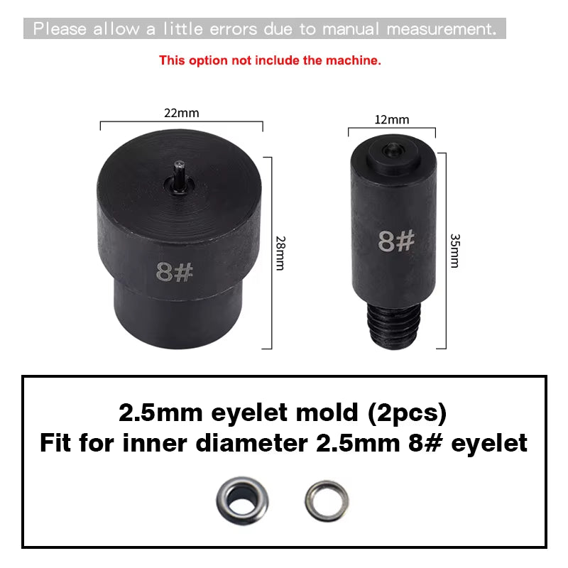 WUTA Manual Button Installation Tool Mute Punching Mushroom Rivets, Eyelet Hand Pressing (Without /With Machine) DIY Craft Tools