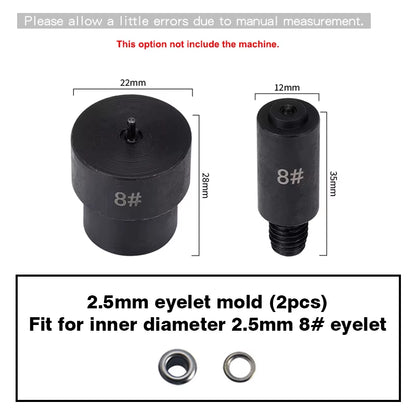 WUTA Manual Button Installation Tool Mute Punching Mushroom Rivets, Eyelet Hand Pressing (Without /With Machine) DIY Craft Tools