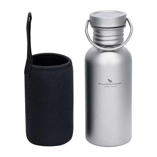 Wide Mouth Titanium Water Bottle Reusable Sport Drinking Bottle for Camping Hiking Picnic Climbing Running