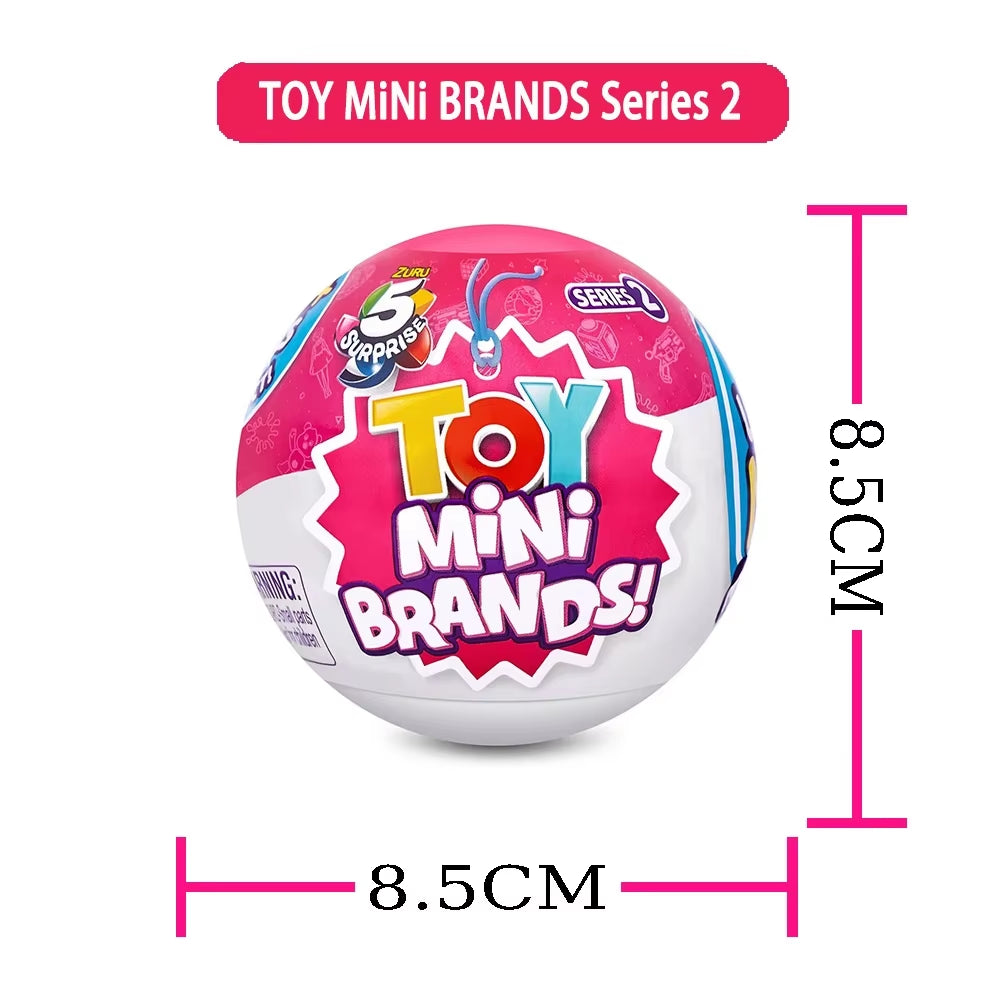 Zuru 5 Surprise Mini Brands Capsule Toys Mystery Blind Box Fashion Surprise Ball Real Miniature Doll Collectible Toys Gifts