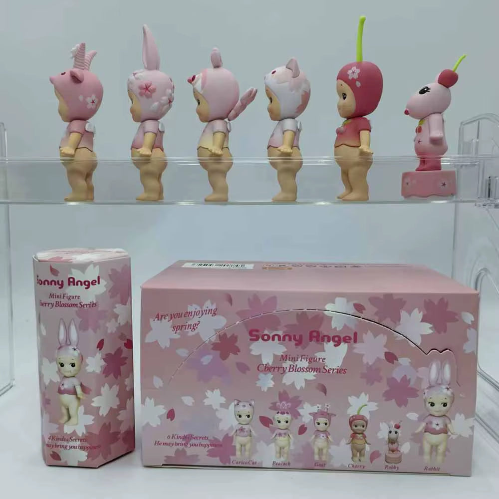 Sonny Angel Pink Cherry Blossom Series Blind Box Toys Mystery Box Kawaii Lucky Cute Doll Decoration Collect Model Couple Gifts