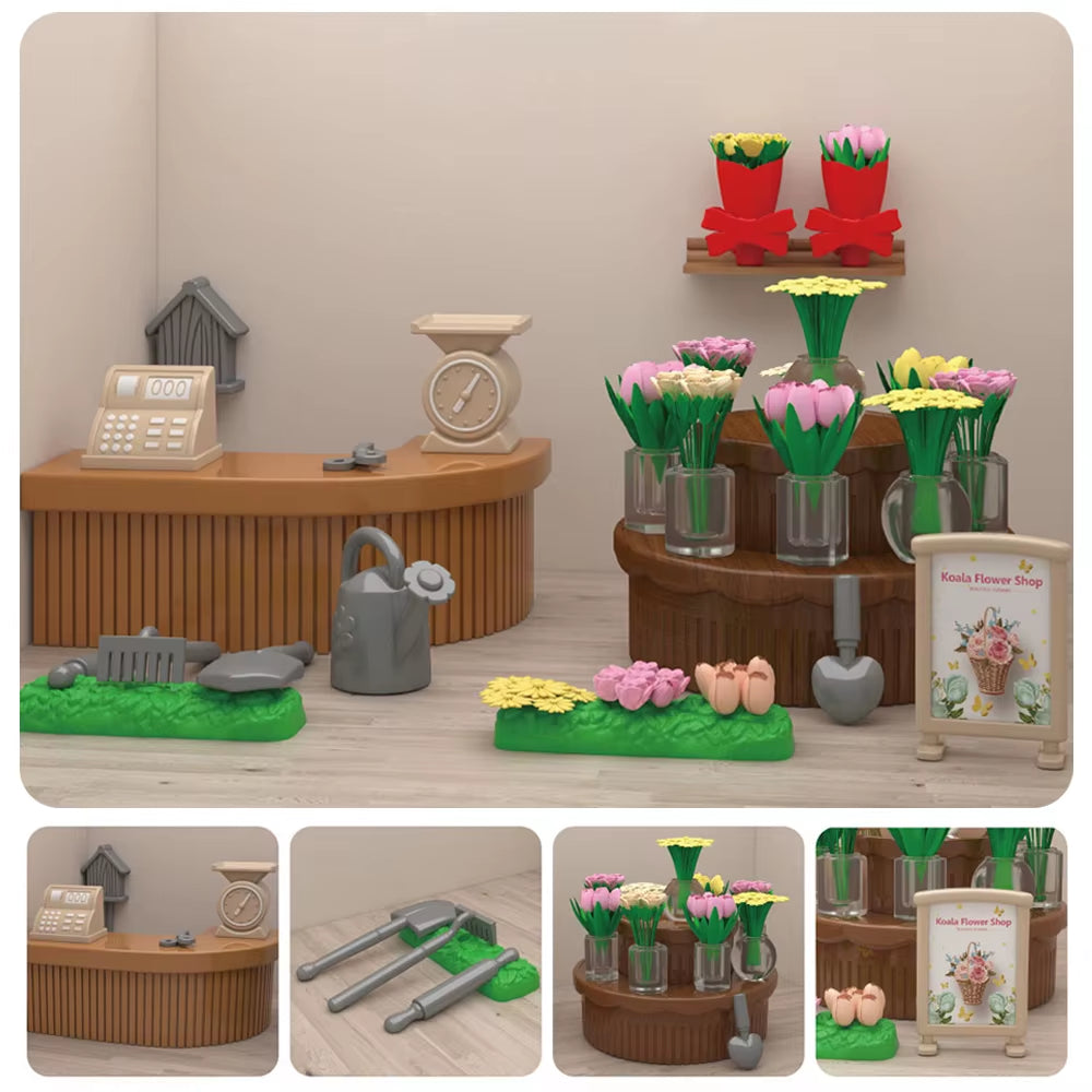 1/12 Dollhouse Furniture Living Bedroom Kitchen Bathroom Set Forest Animal Family Miniature Simulation Doll Accessories DIY Toy