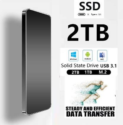 New Alloy Mini Slim SSD Hard Drive High Speed Mobile Solid State Drive 2TB 8TB 16TB Large Capacity Hard Disk External USB 3.1