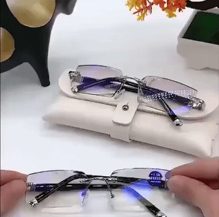 Anti-Blue Ray Progressive Far And Near Dual-Use Reading Glasses Frameless Ultra Light