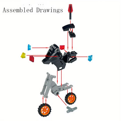 1 Pc City Police SWAT Motorcycle Model Building Blocks DIY Model Building Blocks Bricks Children'S Toys 6+