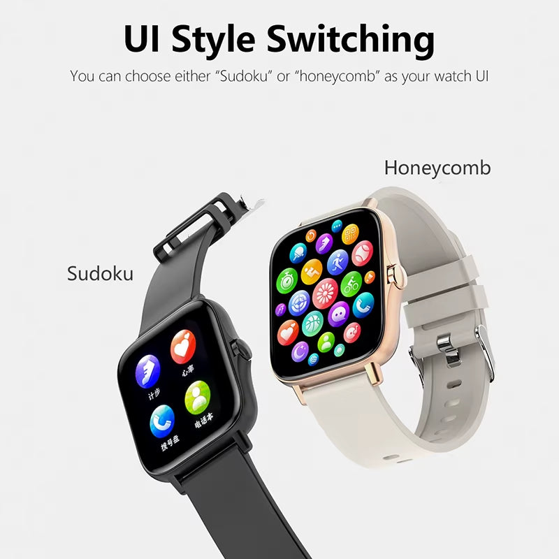 Smart Watch Android Phone 1.44''Inch Color Screen Bluetooth Call Blood Oxygen/Pressure Monitoring Smart Watch Women Men