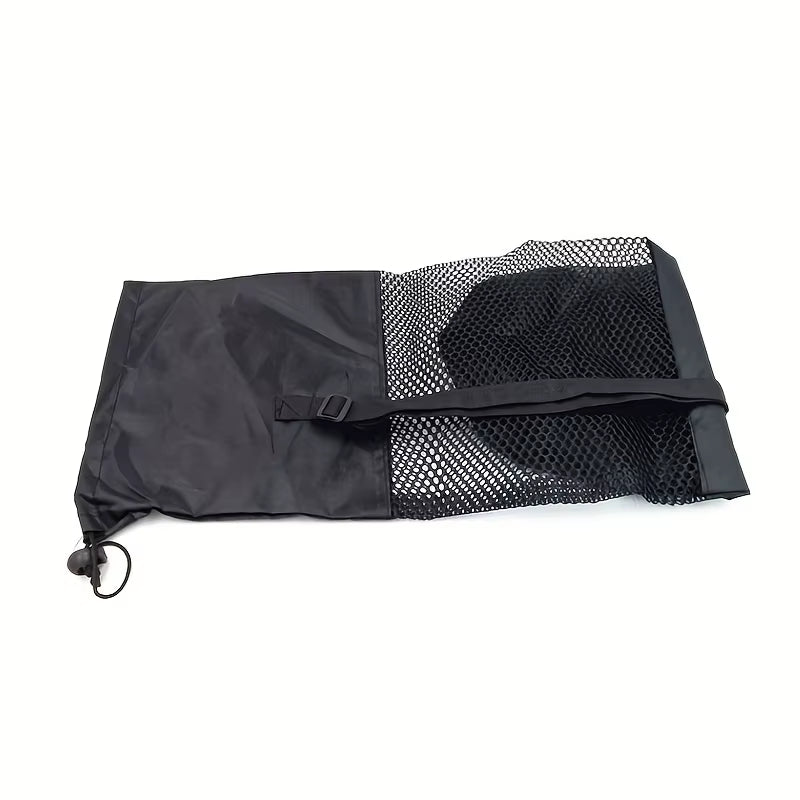 1 Breathable Yoga Mat Storage Mesh Bag - Durable Oxford Fabric, Black with Shoulder Strap, Perfect for Everyday Use and Fitness Enthusiasts