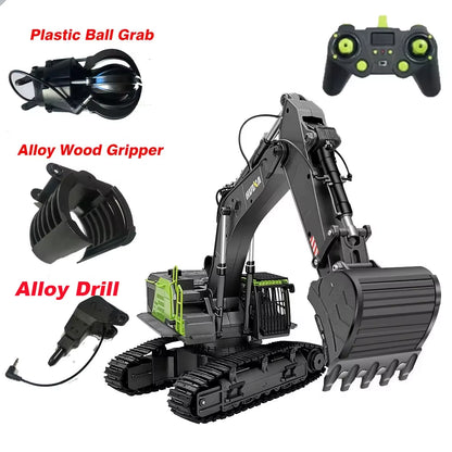 1/14 HUINA 1593 582 RC Excavator Dumper Truck Crawler Alloy Tractor Loader 2.4G Radio Controlled Car Engineering Toy for Boy