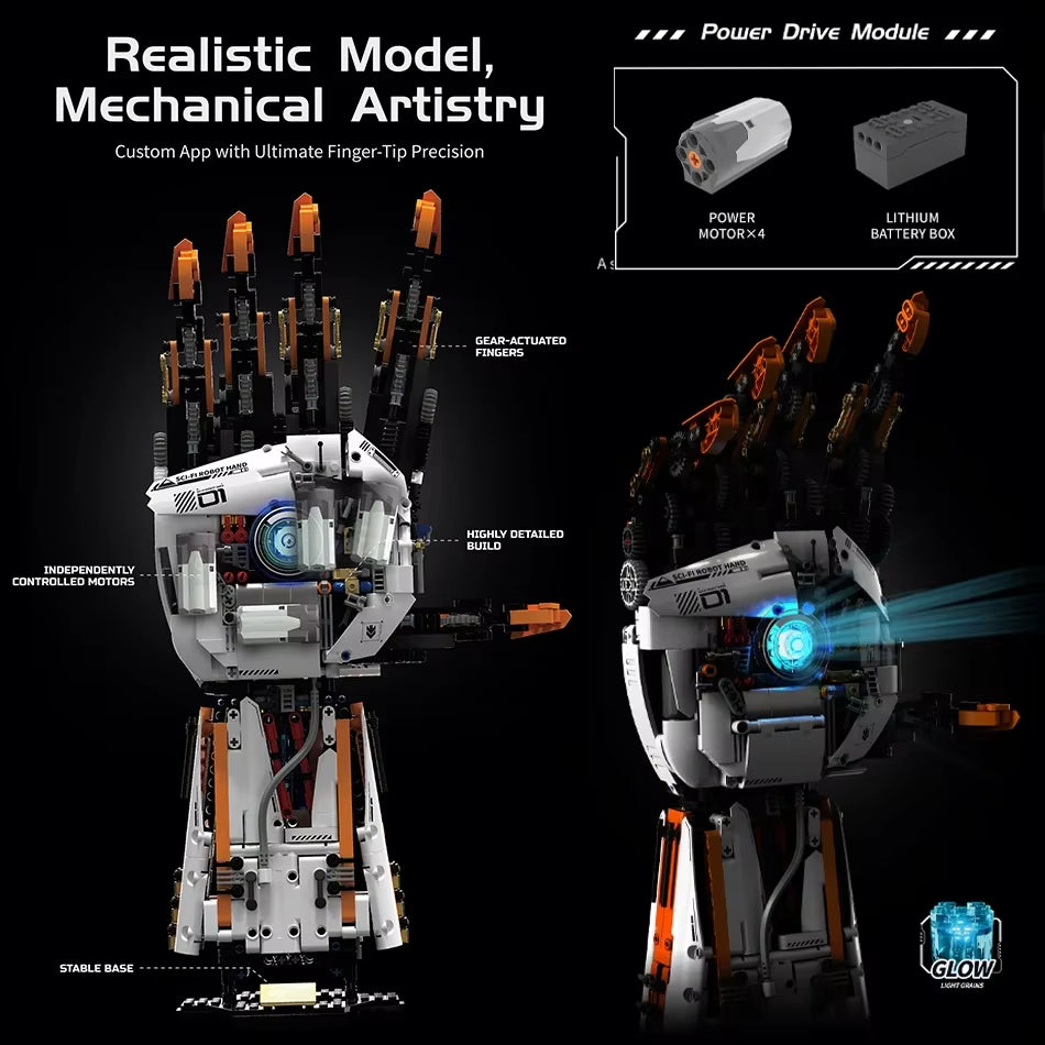 STEAM Toys Dynamic Bionic Robotic Arm Building Blocks APP Programmable Remote Control Educational Bricks Ornaments Adult Kid Gif