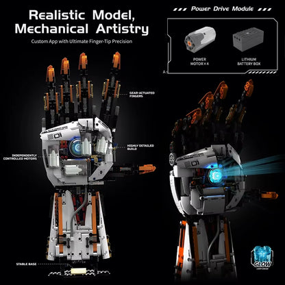 STEAM Toys Dynamic Bionic Robotic Arm Building Blocks APP Programmable Remote Control Educational Bricks Ornaments Adult Kid Gif