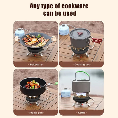 '-201A Portable Camping Gas Stove 16000W High Pressured Propane Butane Gas Burner Outdoor Emergency Stove with Piezo Ignition