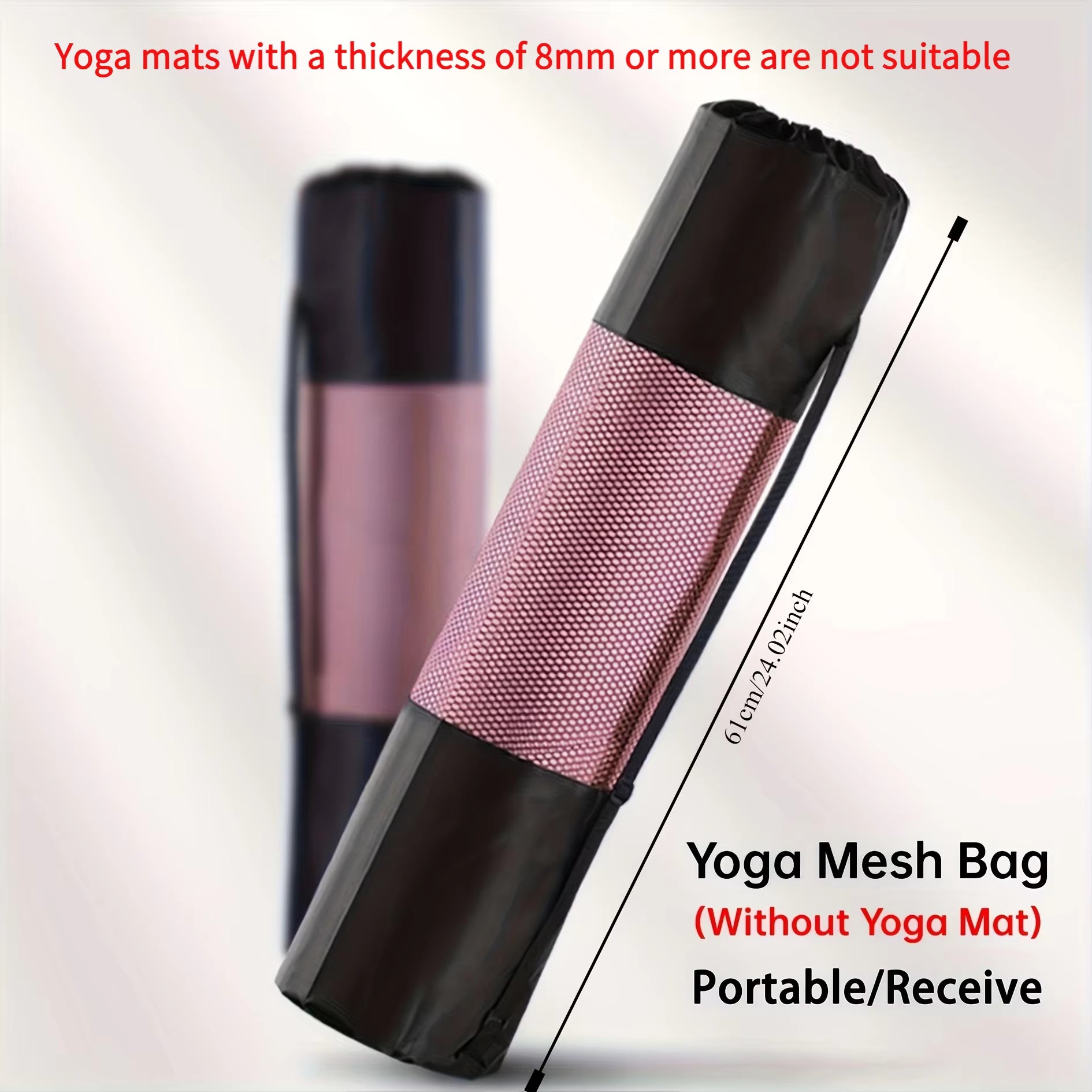 1 Breathable Yoga Mat Storage Mesh Bag - Durable Oxford Fabric, Black with Shoulder Strap, Perfect for Everyday Use and Fitness Enthusiasts