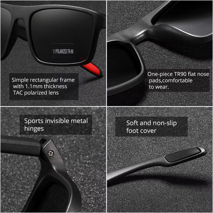 Rectangular Ultra Light Sports Sunglasses Men Polarized TAC 1.1Mm Thickness Lens Driving Sun Glasses Women Cat.3