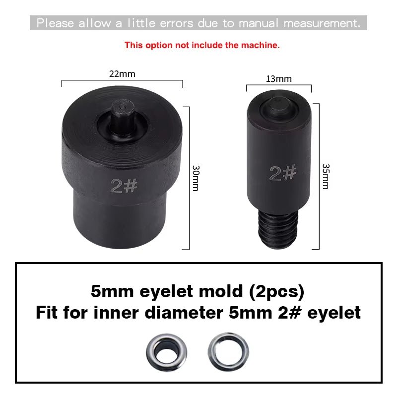 WUTA Manual Button Installation Tool Mute Punching Mushroom Rivets, Eyelet Hand Pressing (Without /With Machine) DIY Craft Tools