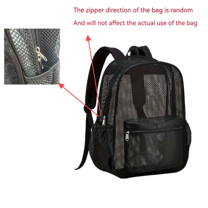 Women'S Mesh Breathable Backpack Portable Hollow Casual Outdoor Travel Storage Bag