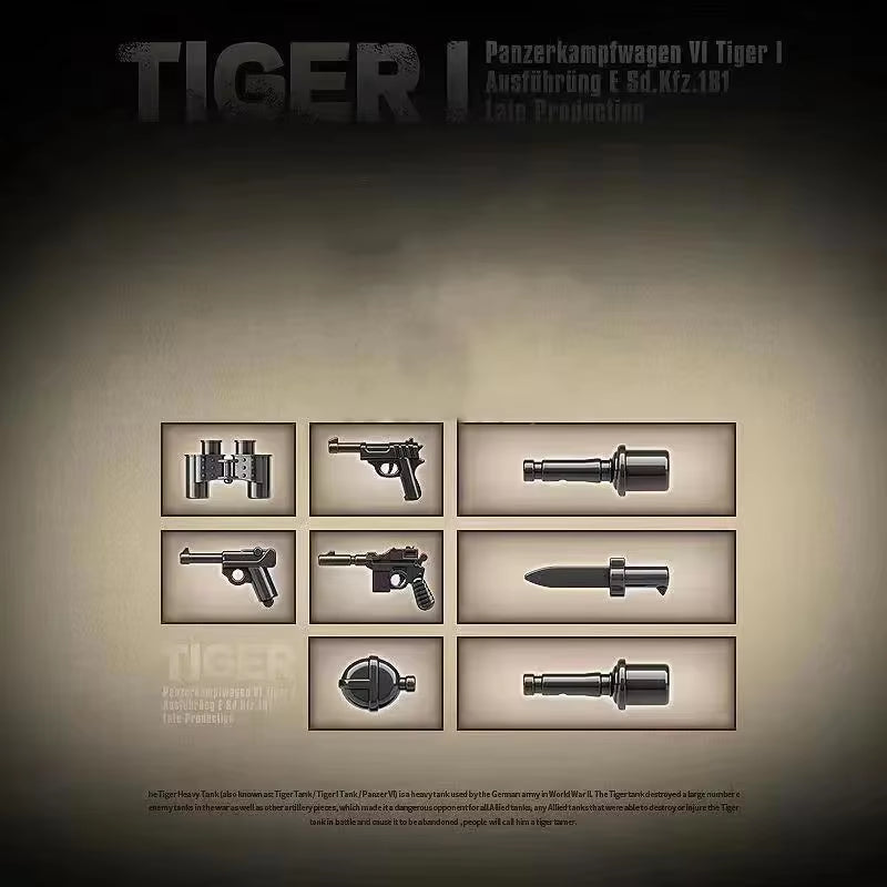 Ww2 Military World War German Tiger I Heavy Tank Building Blocks Bricks Kid Educational Toys for Children Boy Christmas Gifts