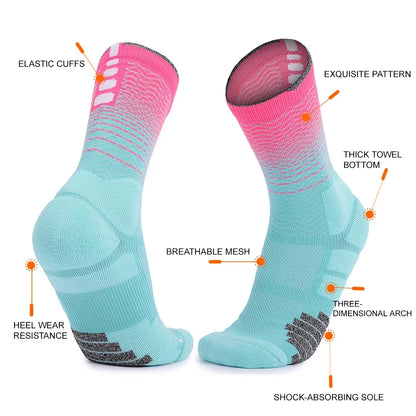 Socks Athletic Cushion Moisture Wicking Sports Socks Thicke Towel Bottom Sweat Absorbing Hiking Basketball Running Socks