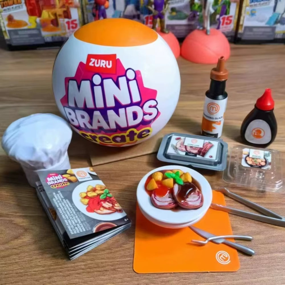 Zuru Mini Brands Blind Box 5 Surprises Masterchef Set Brands Masterchef Series 1 Mystery Ball Bundle Surprise Collectibles Toy