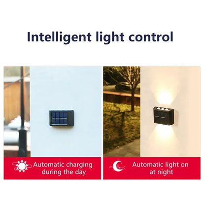 Solar Wall Lamp Outdoor Waterproof Solar Powered Light up and down Illuminate Home Garden Yard Decoration outside Sunlights