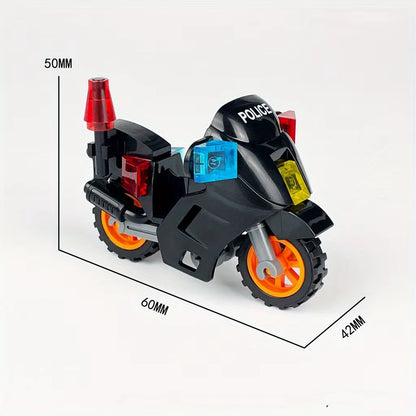 1 Pc City Police SWAT Motorcycle Model Building Blocks DIY Model Building Blocks Bricks Children'S Toys 6+