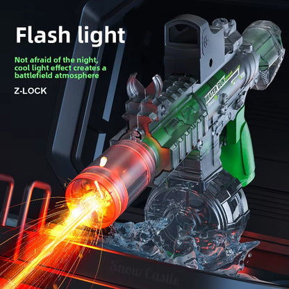 Simulated Firing and Recoil Electric Water Gun Toys Children Automatic Sensor Lights Water Pistol Outdoor Beach Kids Toy Gift