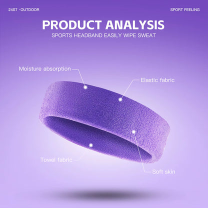 1 PC Towel Cloth Headband Sweat Bandage Sport Head Hair Band Workout Tennis Fitness Jog Basketball Running Sweatband Women Men
