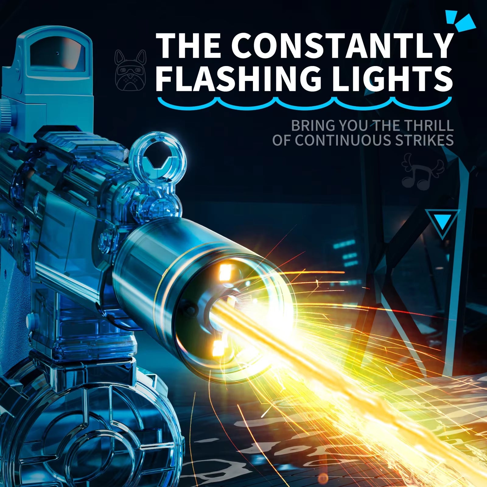 Simulated Firing and Recoil Electric Water Gun Toys Children Automatic Sensor Lights Water Pistol Summer Outdoor Beach Kids Toy