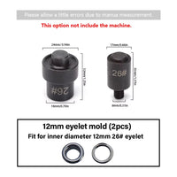 12Mm Eyelet Mold-2Pc