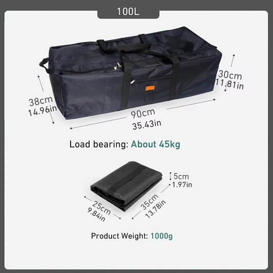 Westtune Camping Tools Storage Bag Folding Large Capacity Accessories Box Portbale Travel Bag for Family Outdoor Activities 100L