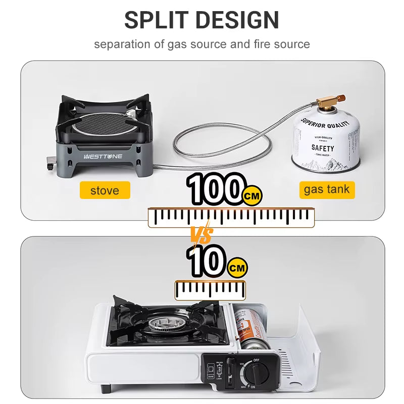 WESTTUNE Outdoor Infrared Combustion Stove Portable Cooking Burner 3600W Gas Stove with Electronic Ignition for Camping Picnic