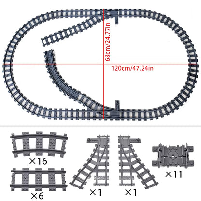 MOC Compatible with LEGO Train Track Combination Scene Building Blocks DIY Cross Track Railroad Flexible Bricks Toys Rail Car