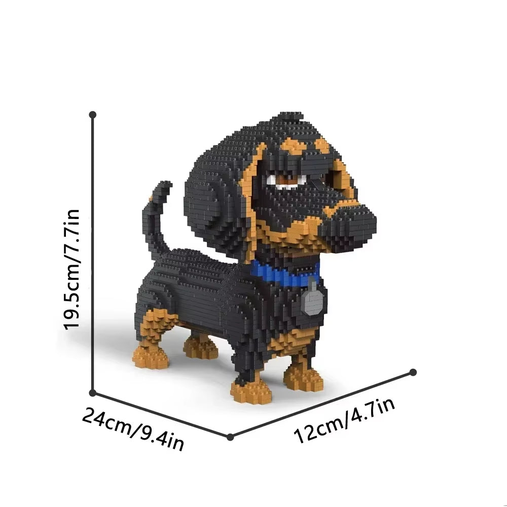 Yorkshire Terrier Dogs Model Micro Mini Building Blocks: Educational Recreation Toys for Pet Lover Gifts and Decor