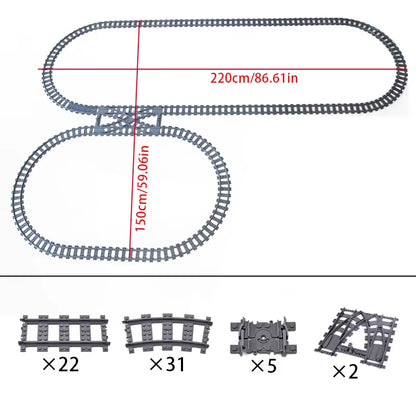 MOC Compatible with LEGO Train Track Combination Scene Building Blocks DIY Cross Track Railroad Flexible Bricks Toys Rail Car
