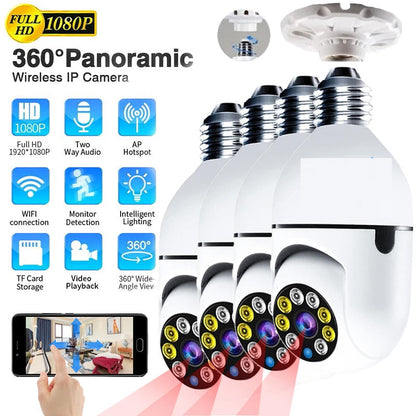 1080P Smart WIFI Wireless Full-color Light Bulb Camera 360° Panoramic E27 110-240V Home High-definition Night View Security Network Monitoring