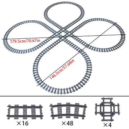 MOC Compatible with LEGO Train Track Combination Scene Building Blocks DIY Cross Track Railroad Flexible Bricks Toys Rail Car