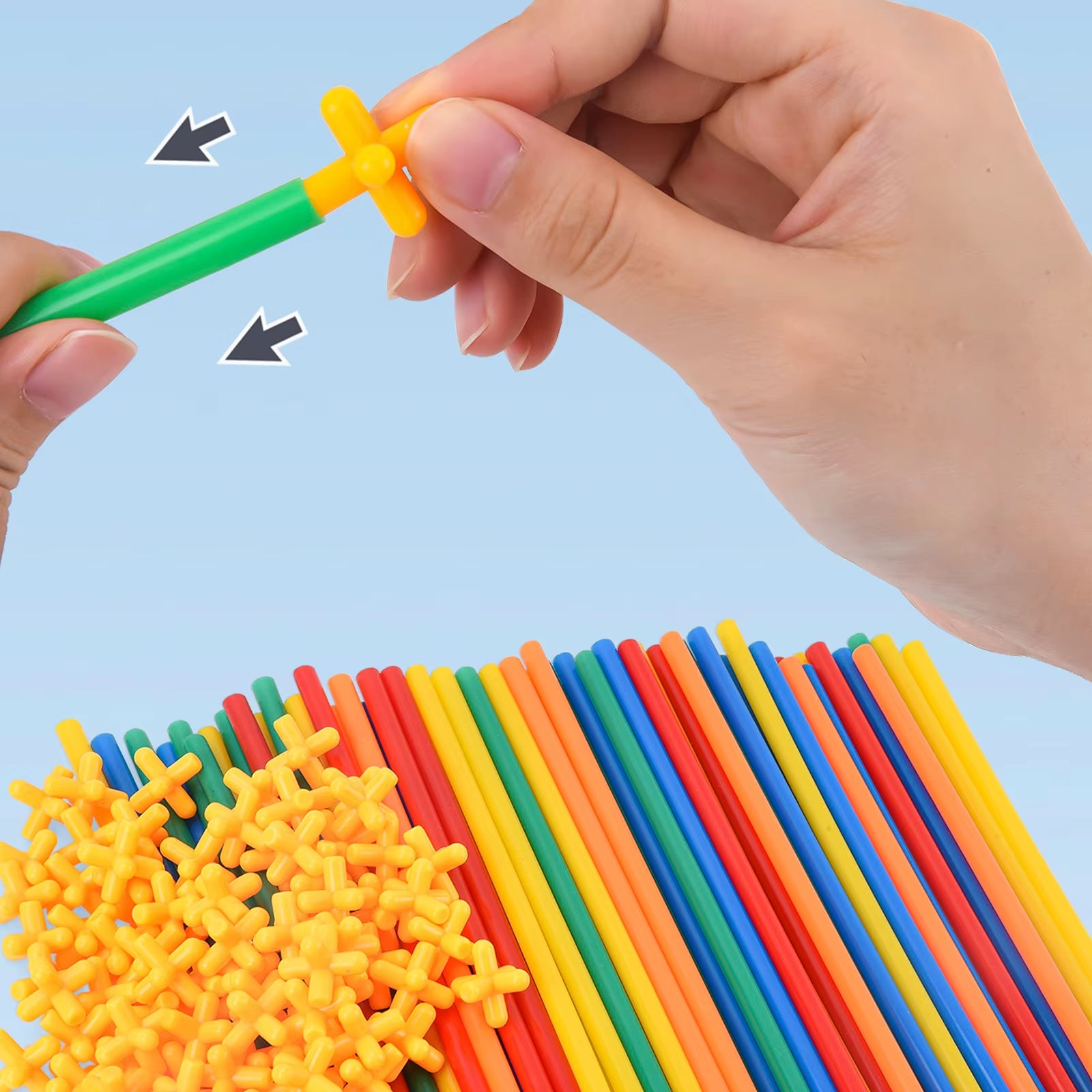 Yiqu Soft Straw Magic Smart Stick Building Block Construction Puzzle Diy Home School Children'S Toy Construction Puzzle Hallowee