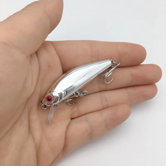 1Pcs 5.5Cm/6.5G Mini Laser Hard Minnow Sinking Bait Wobbler Jerkbait Crank Fishing Lures Hook Bass Pesca Fresh Saltwater Tackle