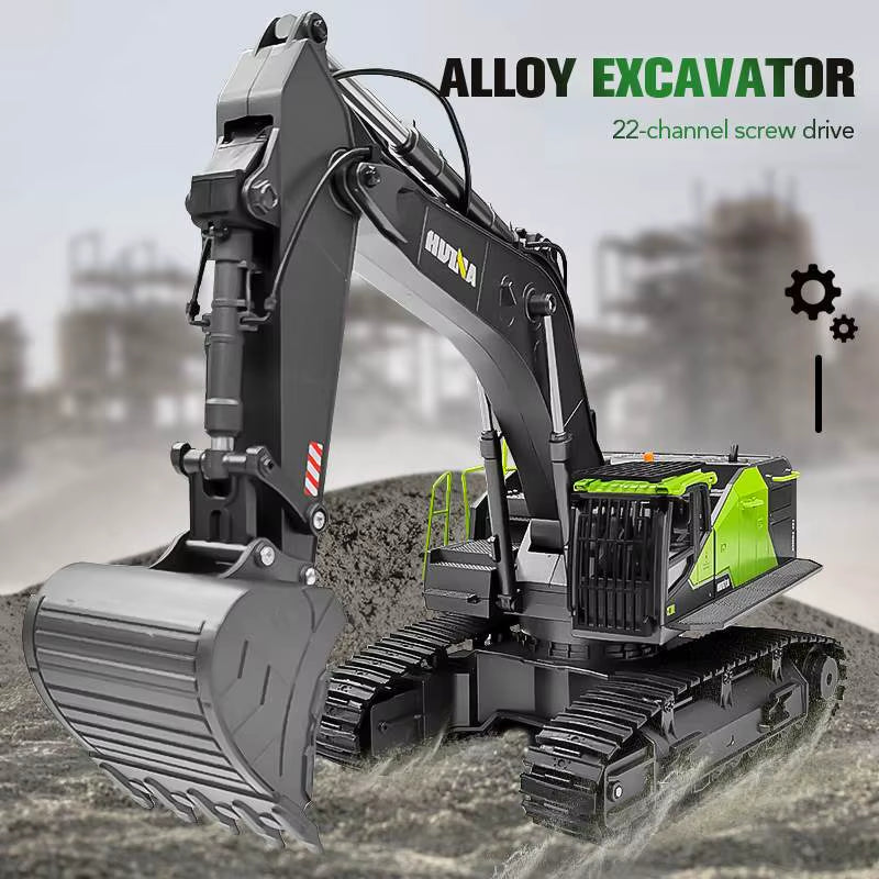 1/14 HUINA 1593 582 RC Excavator Dumper Truck Crawler Alloy Tractor Loader 2.4G Radio Controlled Car Engineering Toy for Boy