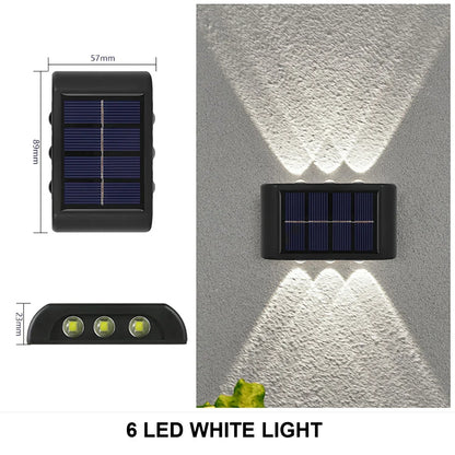 Solar Wall Lamp Outdoor Waterproof Solar Powered Light up and down Illuminate Home Garden Yard Decoration outside Sunlights