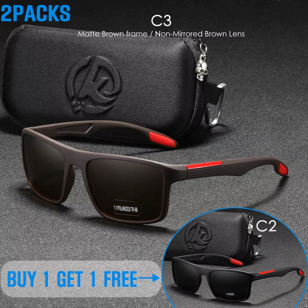Rectangular Ultra Light Sports Sunglasses Men Polarized TAC 1.1Mm Thickness Lens Driving Sun Glasses Women Cat.3
