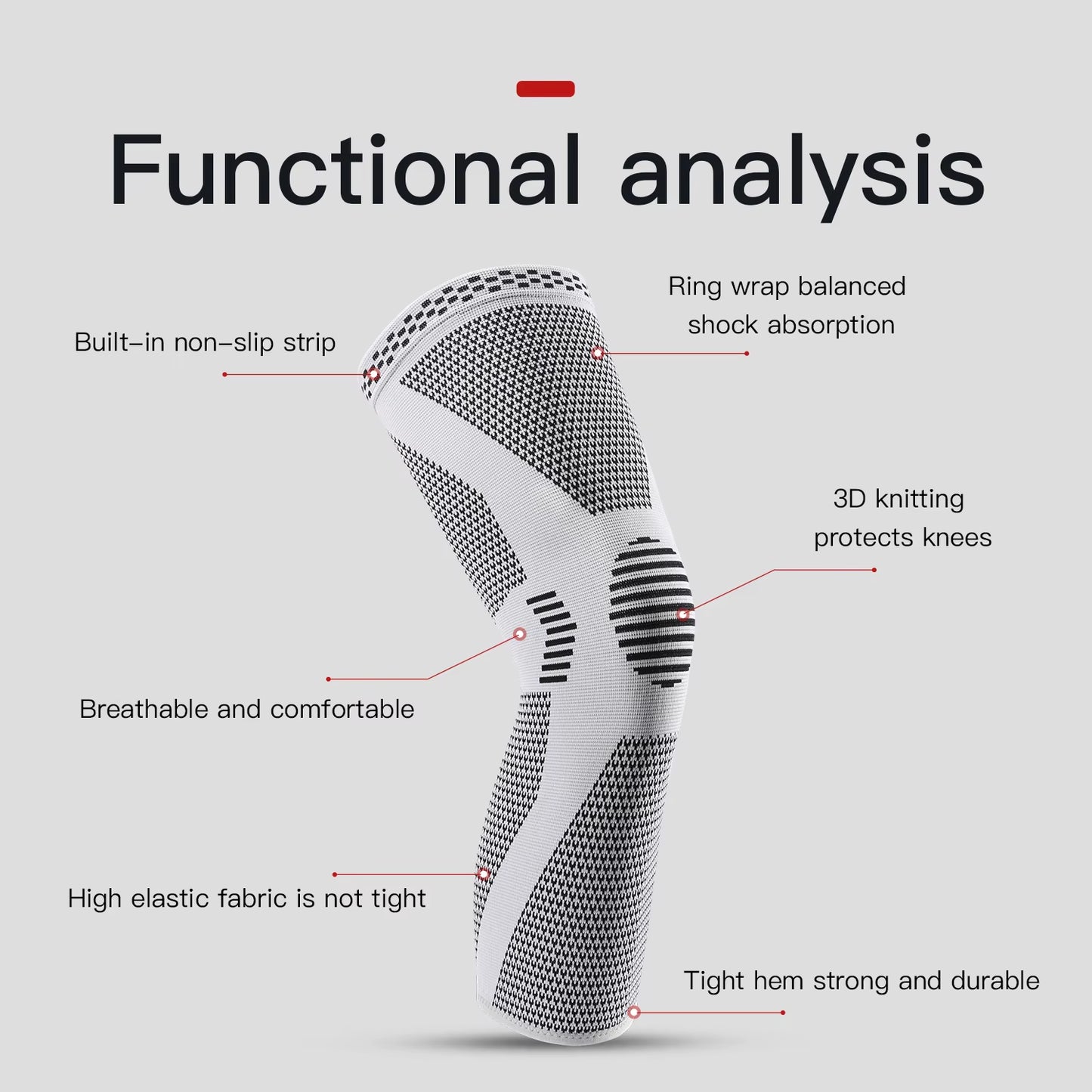 1 Piece of Compressed Knee Support Sleeve, Elastic and Breathable Knee Pad, Support Knee Pad, Gym Sports Protector, Basketball A