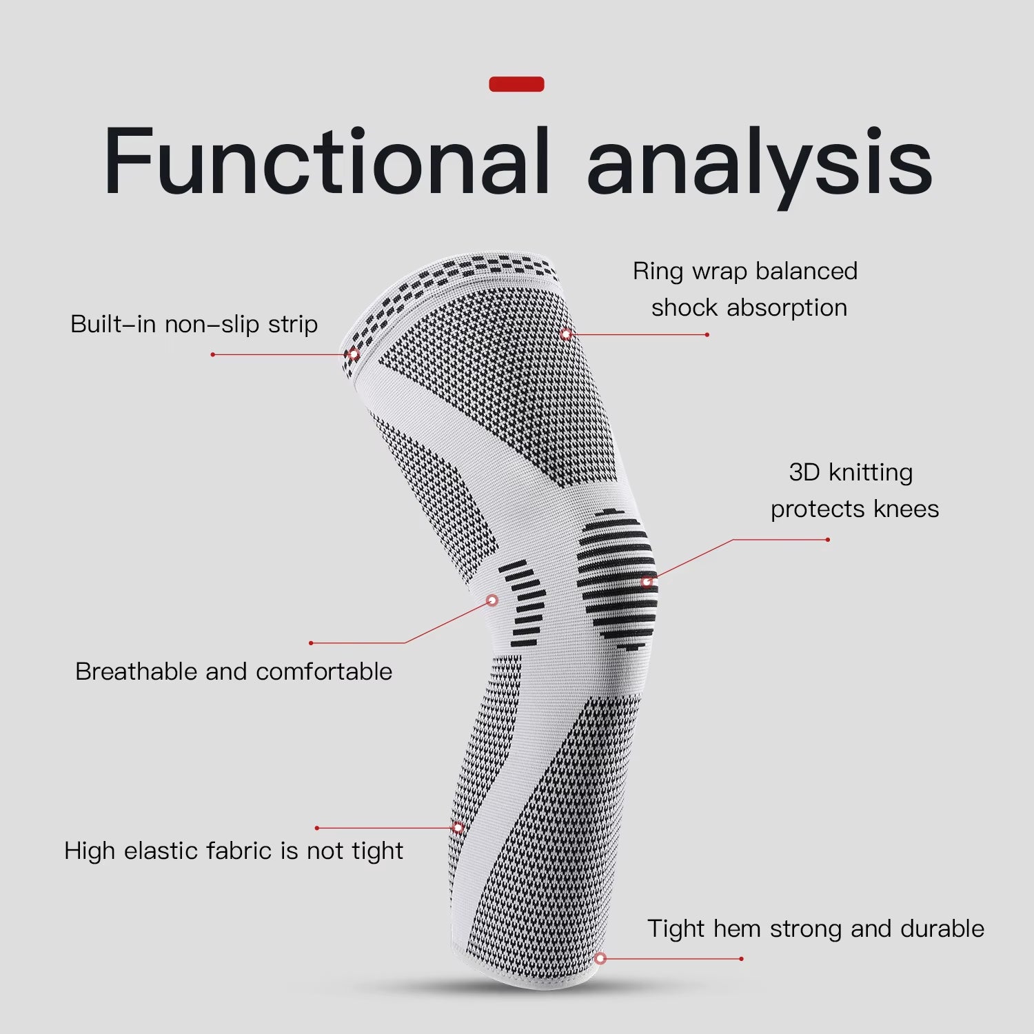 1 Piece of Compressed Knee Support Sleeve, Elastic and Breathable Knee Pad, Support Knee Pad, Gym Sports Protector, Basketball A