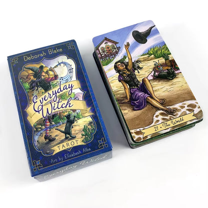 1 Box Everyday Witch Tarot Deck with Guidebook - 78 Card Set, Witchcraft Themed Party Game, Practical Magic Tarot Cards