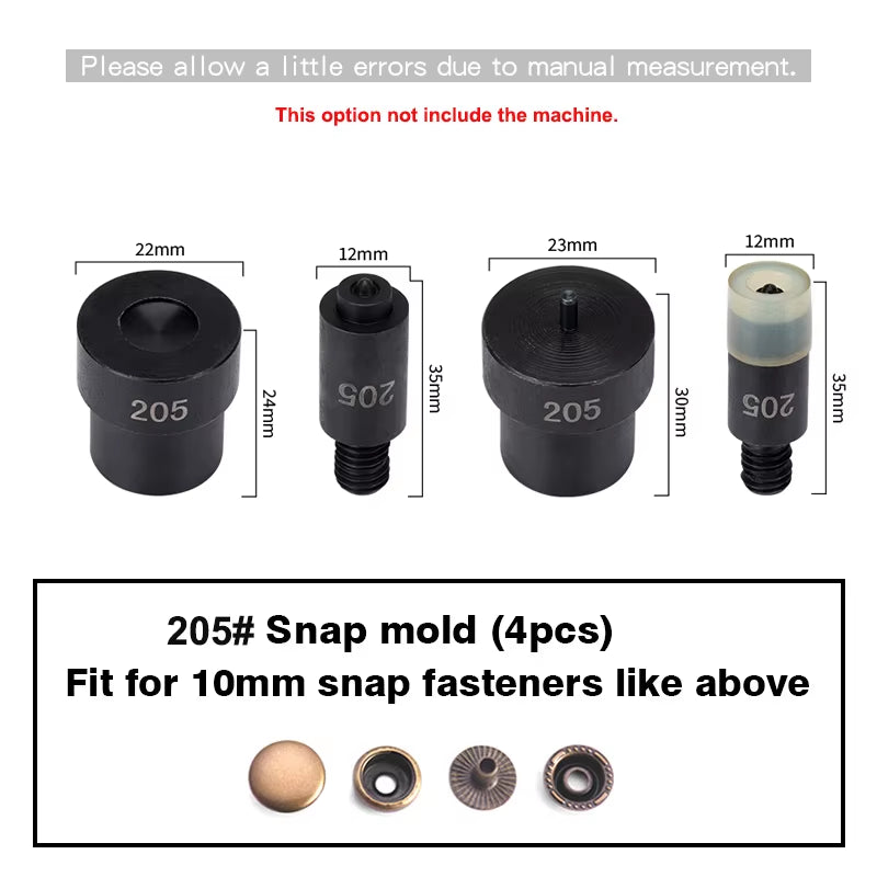 WUTA Manual Button Installation Tool Mute Punching Mushroom Rivets, Eyelet Hand Pressing (Without /With Machine) DIY Craft Tools