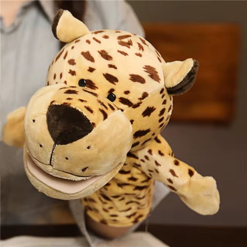 Soft Stuffed Toy Doll Animal Plush Doll Educational Baby Toys Lion Elephant Monkey Giraffe Tiger Bunny Kawaii Hand Finger Puppet